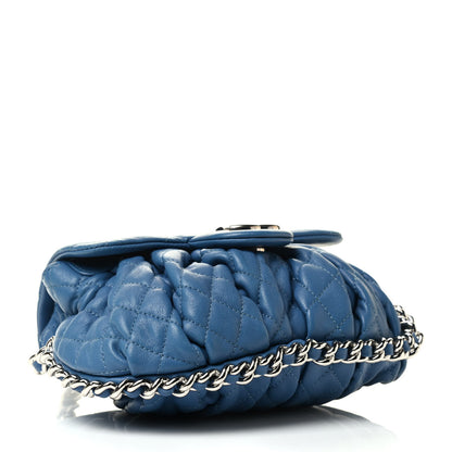 Chanel Washed Lambskin Quilted Mini Chain Around Messenger Blue 3 of 7
