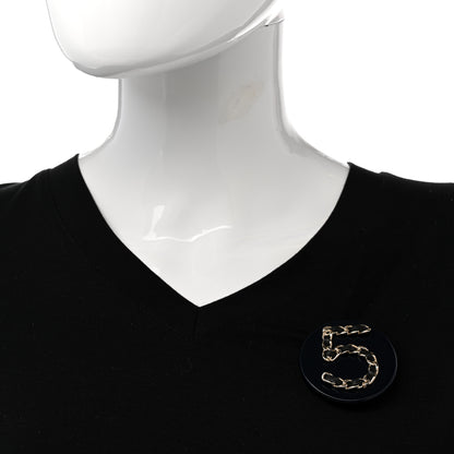 Chanel Resin Chain 5 Brooch Black 2 of 4
