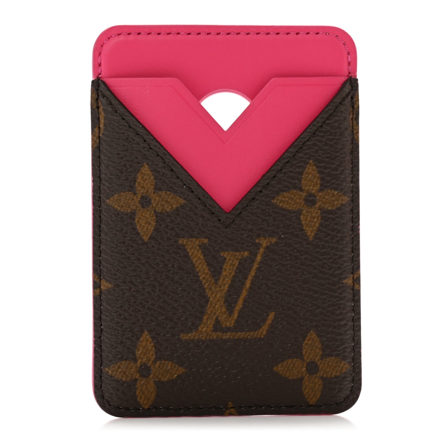 Monogram Macassar Magnetic Card Holder Pondichery Pink