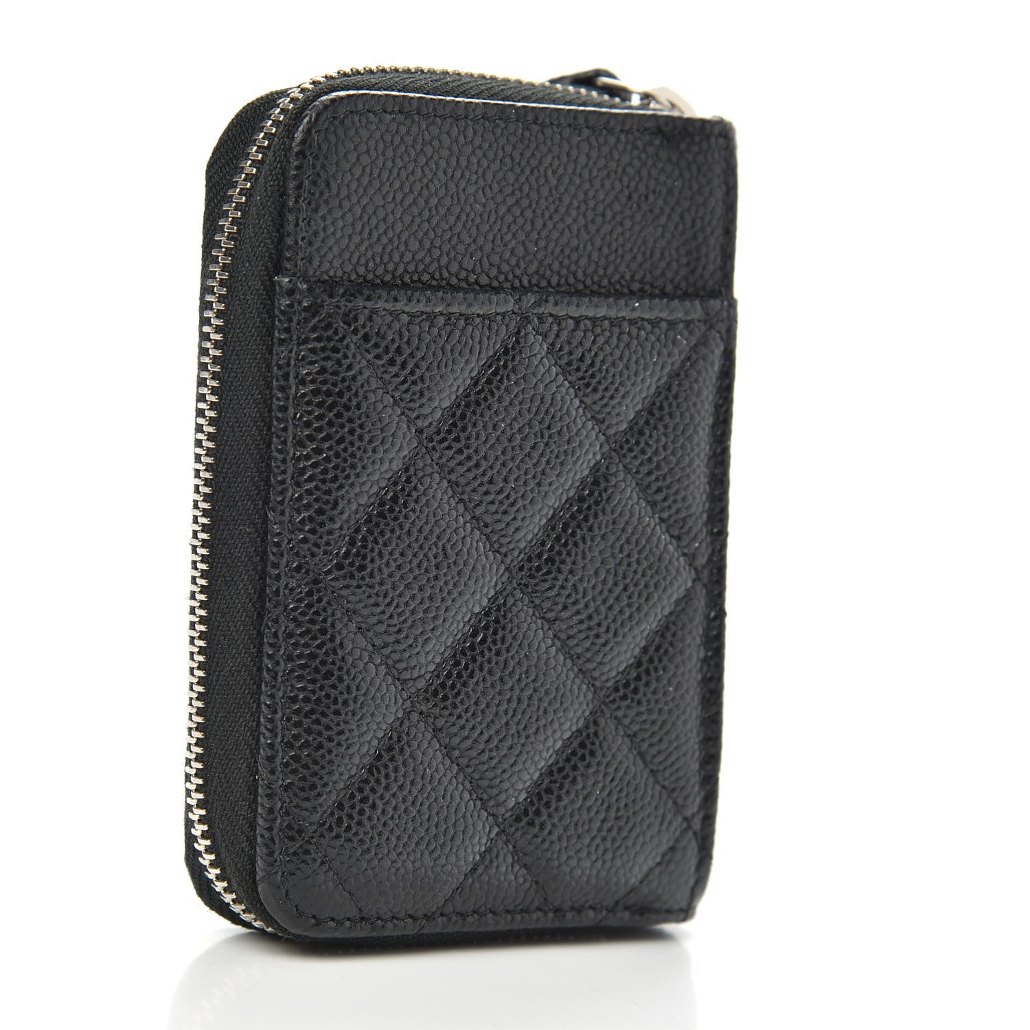 Chanel Caviar Quilted Zip Card Holder Black 7 of 16