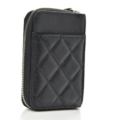 Chanel Caviar Quilted Zip Card Holder Black 7 of 16