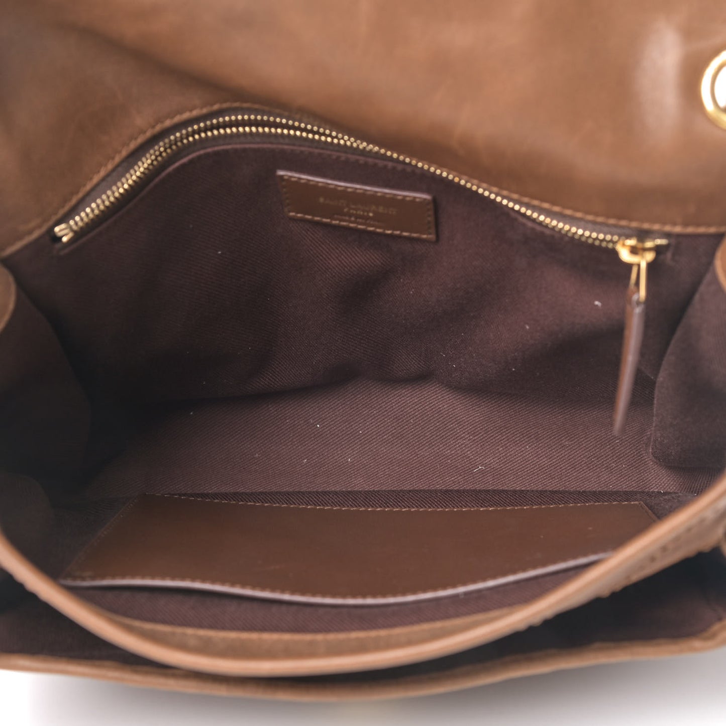 Crinkled Calfskin Matelasse Monogram Medium Niki Chain Satchel Brown
