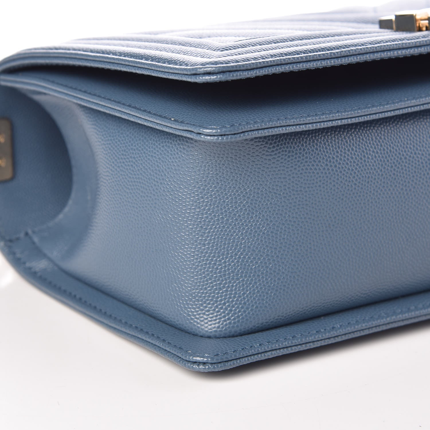Chanel Caviar Chevron Quilted Medium Boy Flap Blue 8 of 10