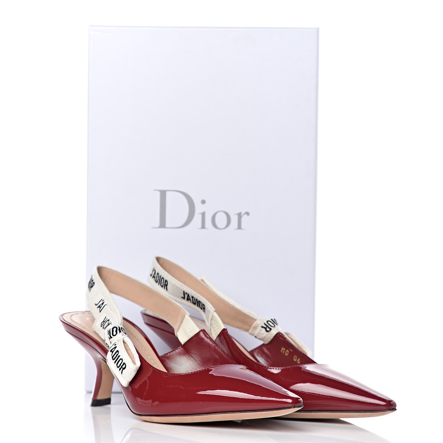 Christian Dior Patent Ribbon J'Adior Slingback 65mm Pumps 35.5 Scarlet 12 of 12