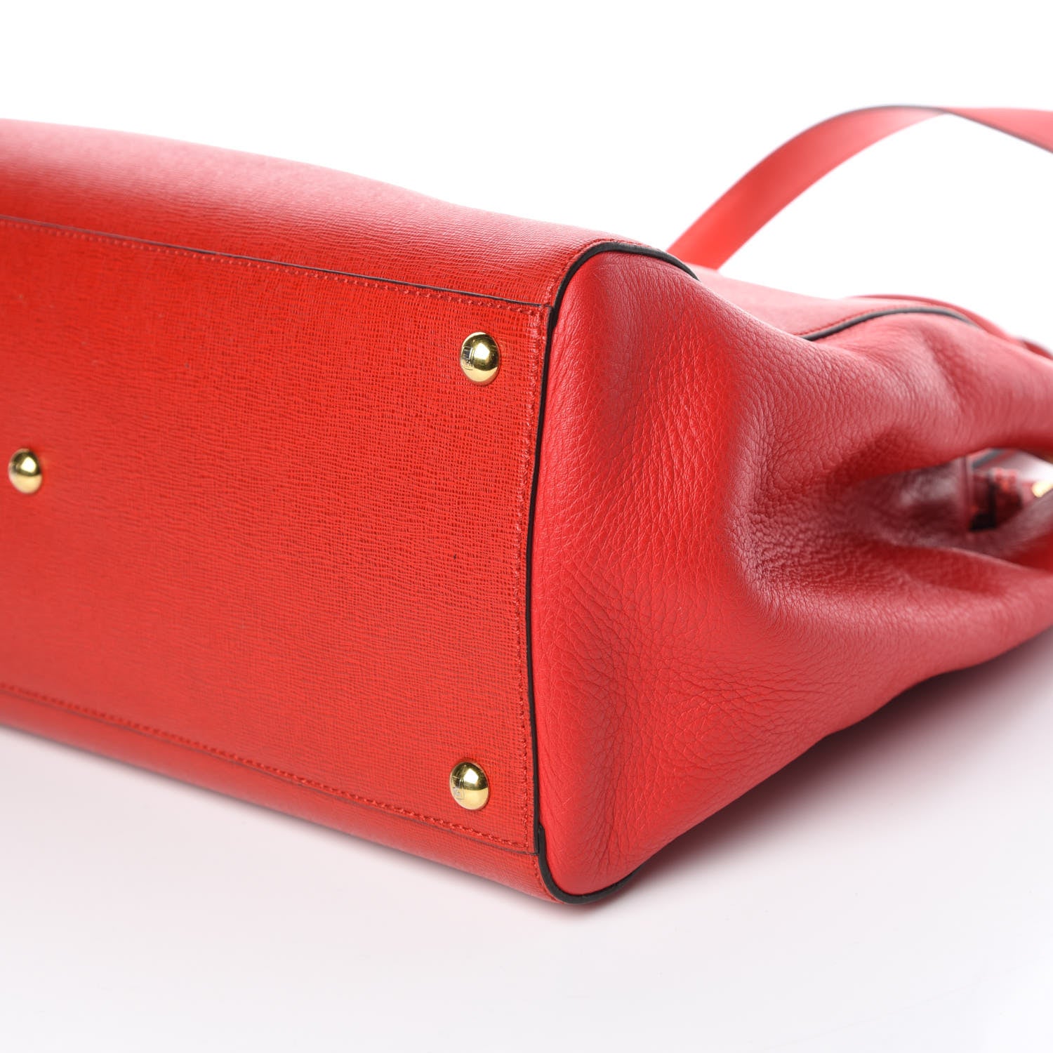 Fendi Vitello Elite Flamingo Regular 2Jours Tote Rosso Fiamma 10 of 13