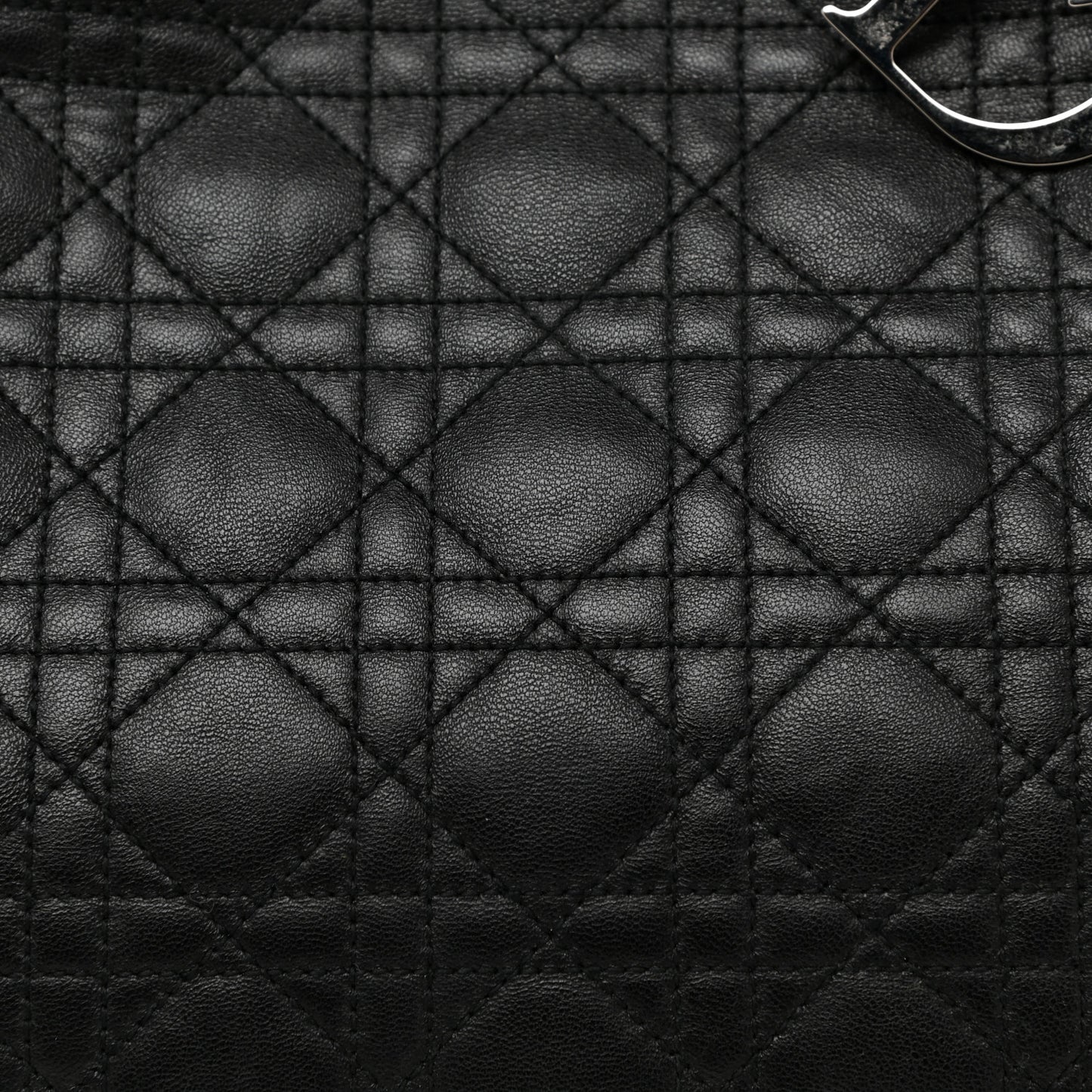 Lambskin Cannage Large Dior Soft Shopping Tote Black