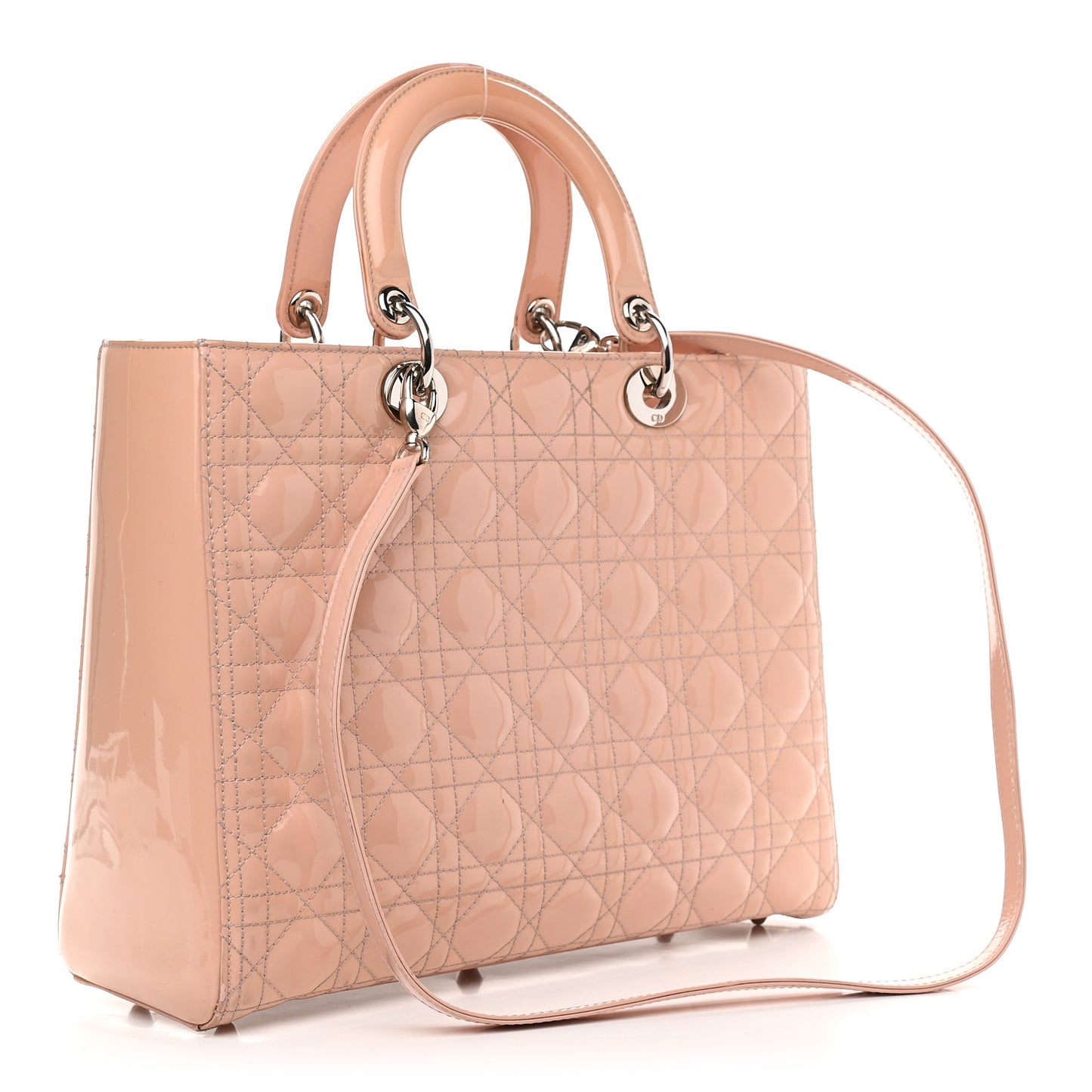 Patent Cannage Large Lady Dior Light Pink