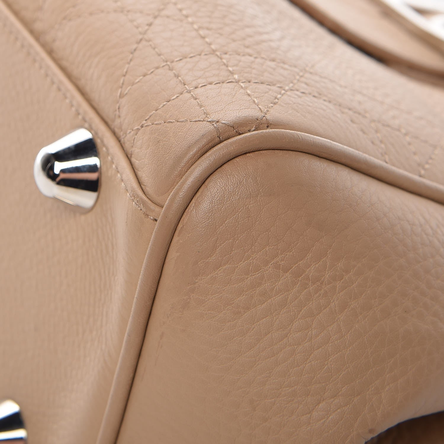 Christian Dior Calfskin Cannage Shoulder Bag Camel 12 of 14