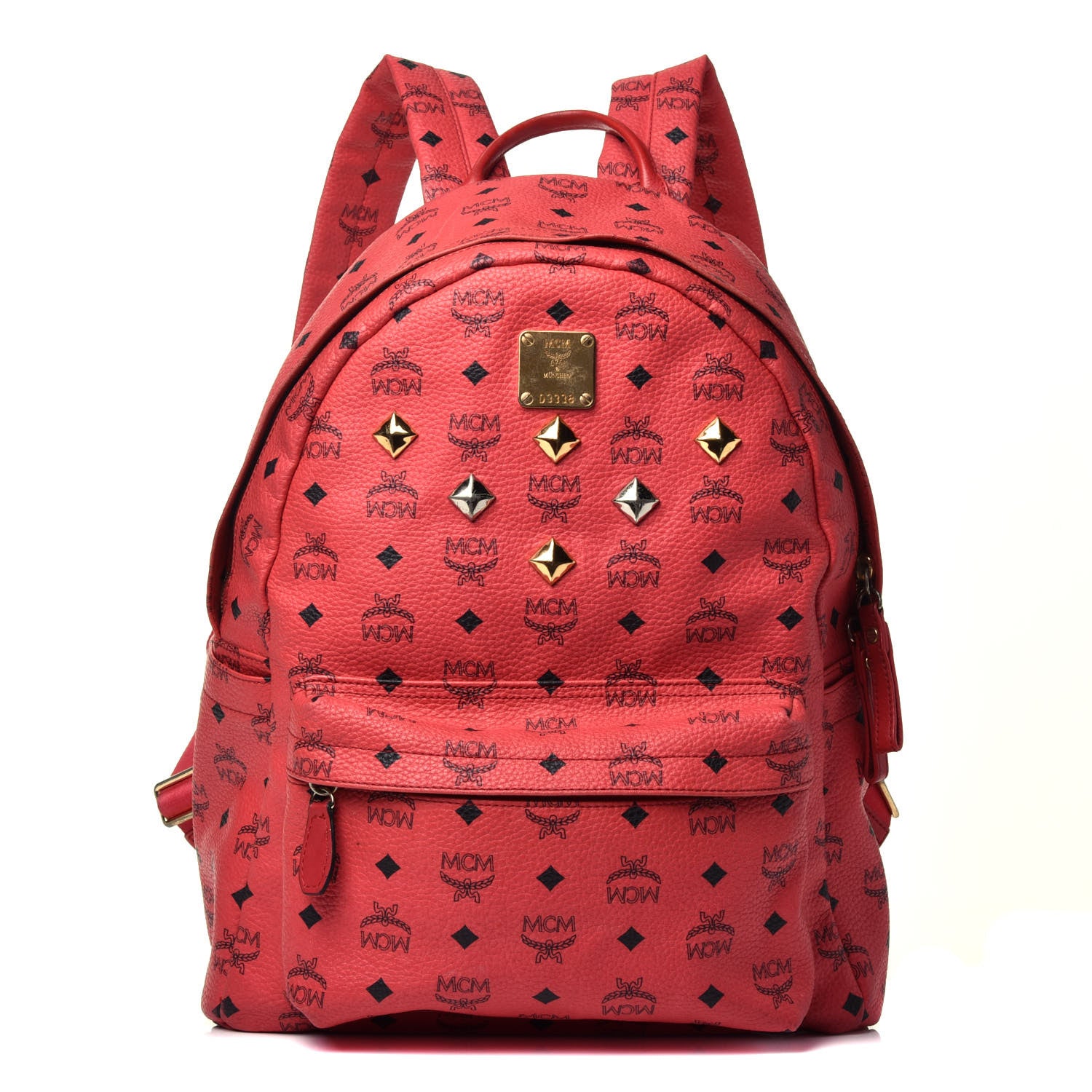 MCM Visetos Medium Sprinkle Stud Stark Backpack Corail 1 of 8