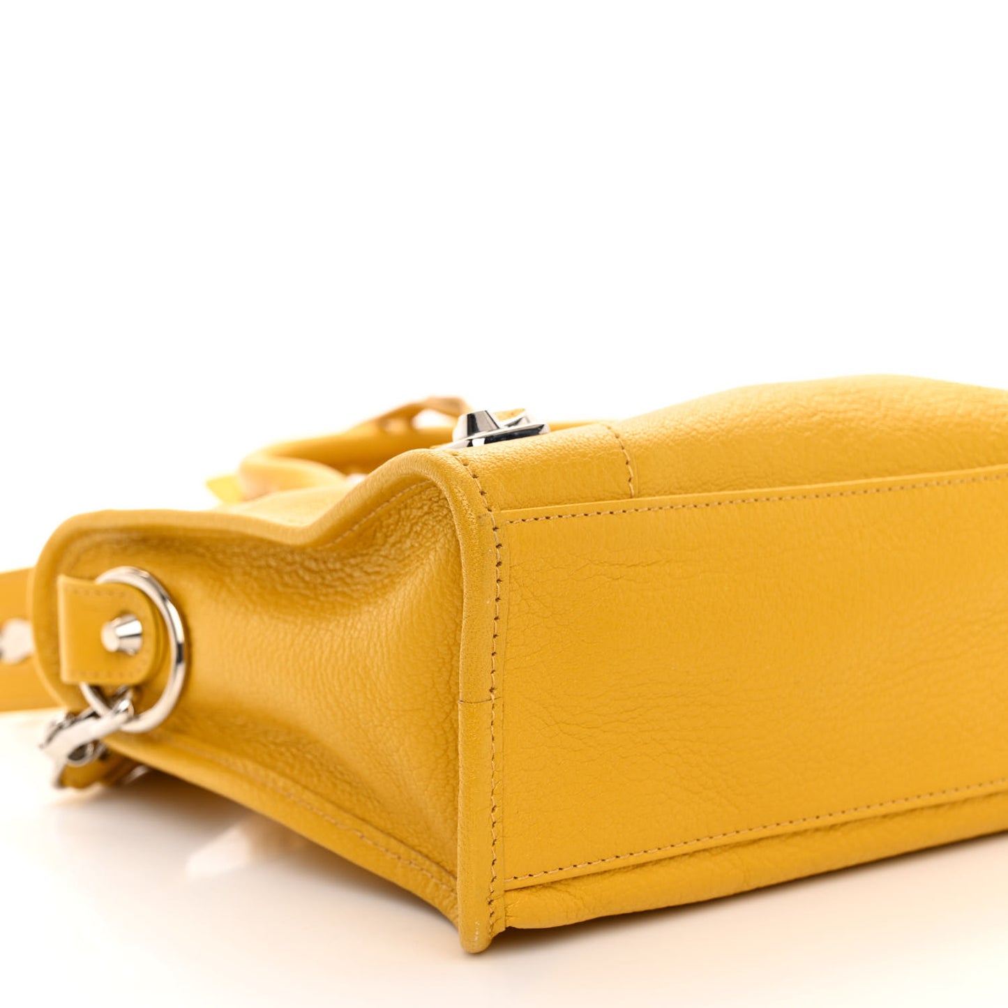 Chevre Silver Metallic Edge Hardware S City Jaune Epi