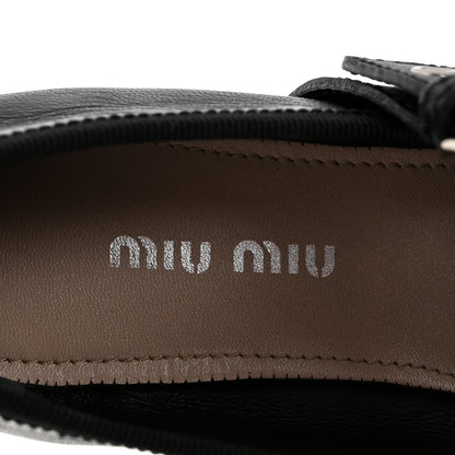 Miu Miu Nappa Vitello Nevada Double Buckle Ballerina Flats 36 Black 8 of 9