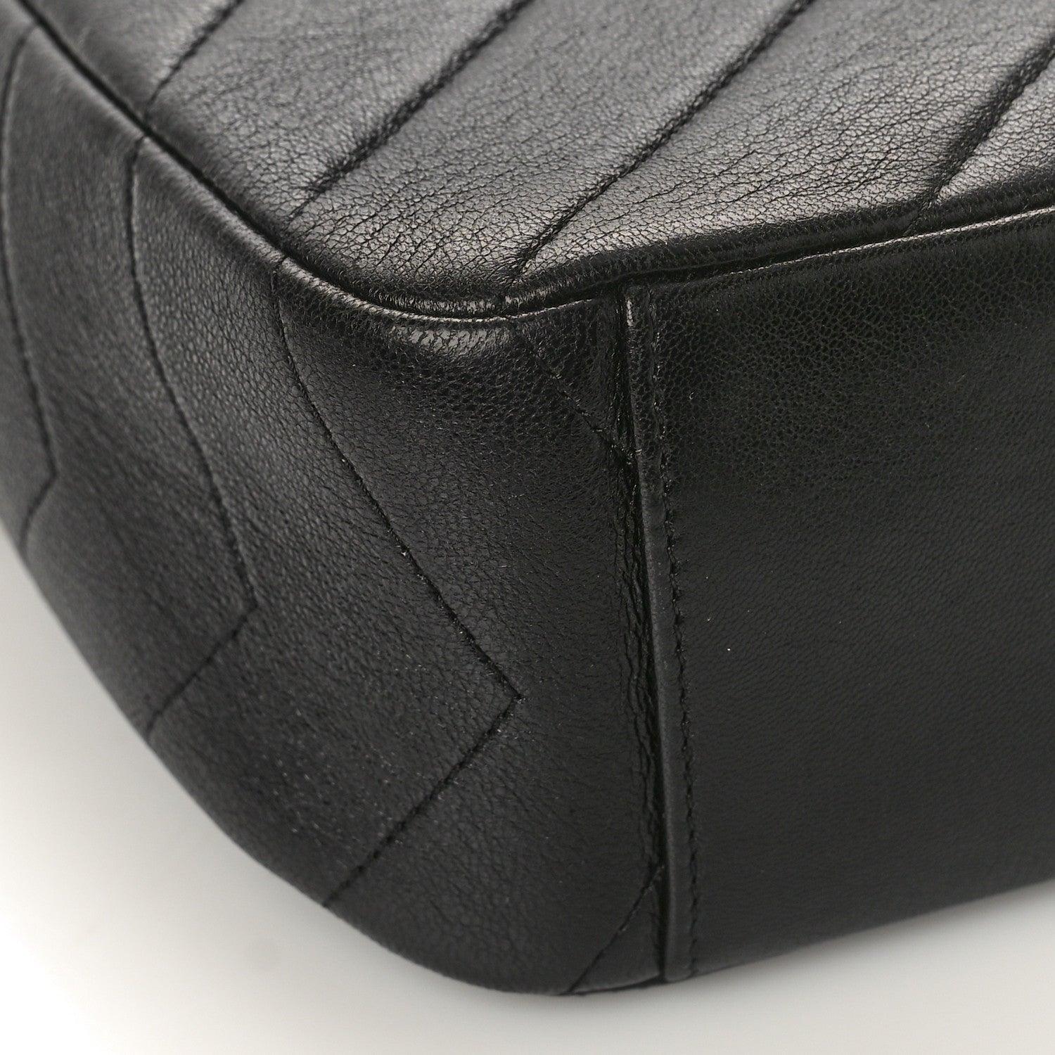 Chanel Lambskin Chevron Quilted Coco Envelope Flap Camera Case Black 8 of 10