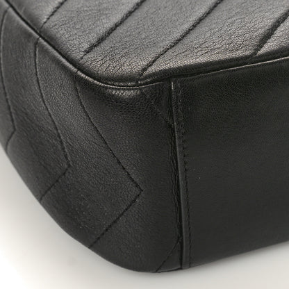 Chanel Lambskin Chevron Quilted Coco Envelope Flap Camera Case Black 8 of 10