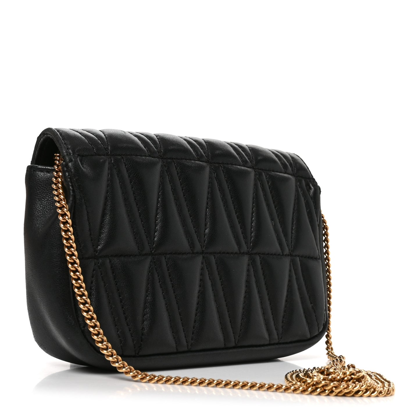 Nappa Quilted Virtus Evening Bag Black
