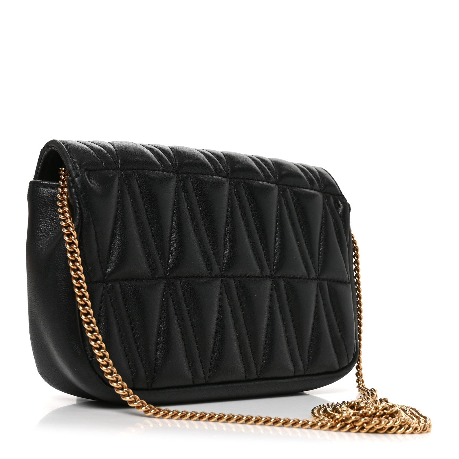 Versace Nappa Quilted Virtus Evening Bag Black 3 of 9
