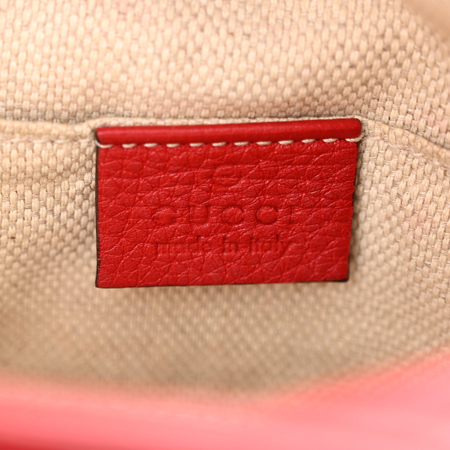 Pebbled Calfskin Mini Soho Chain Bag Tabasco Red