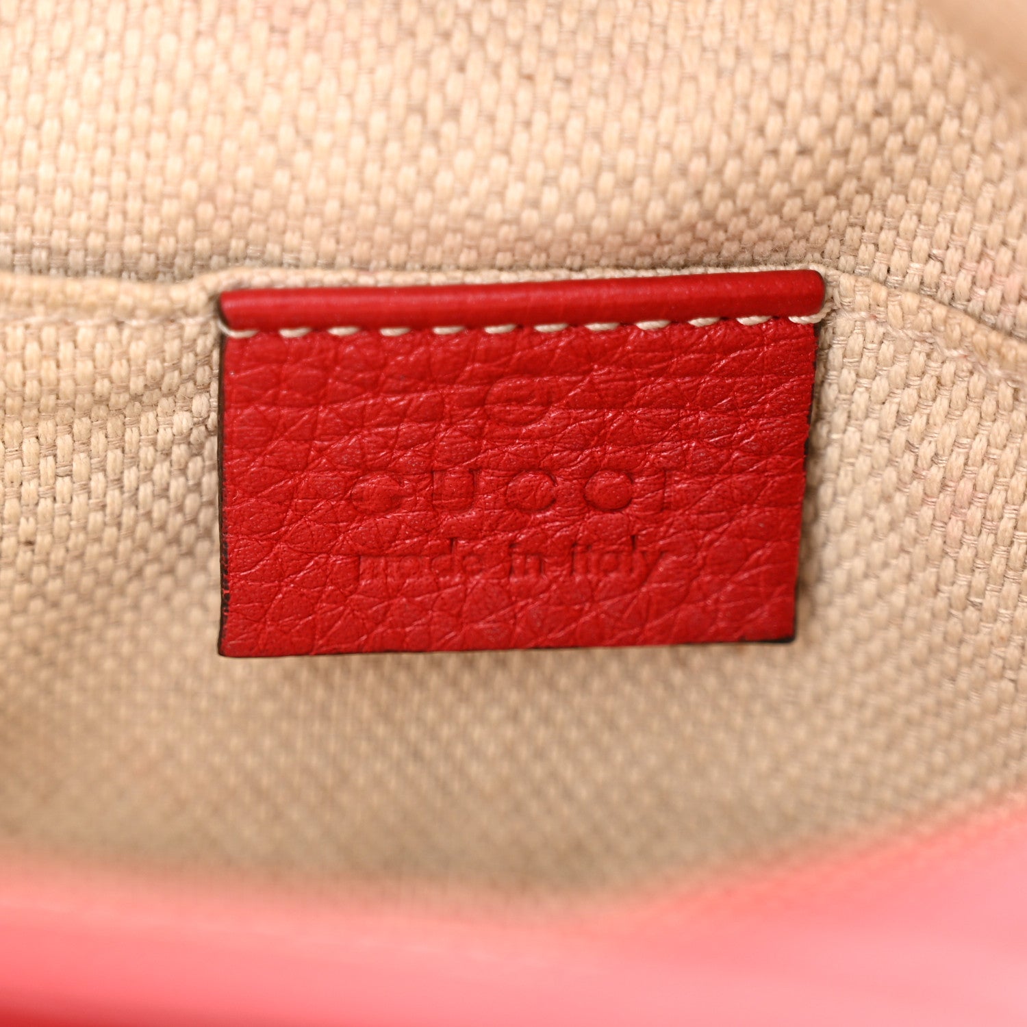 Gucci Pebbled Calfskin Mini Soho Chain Bag Tabasco Red 6 of 11