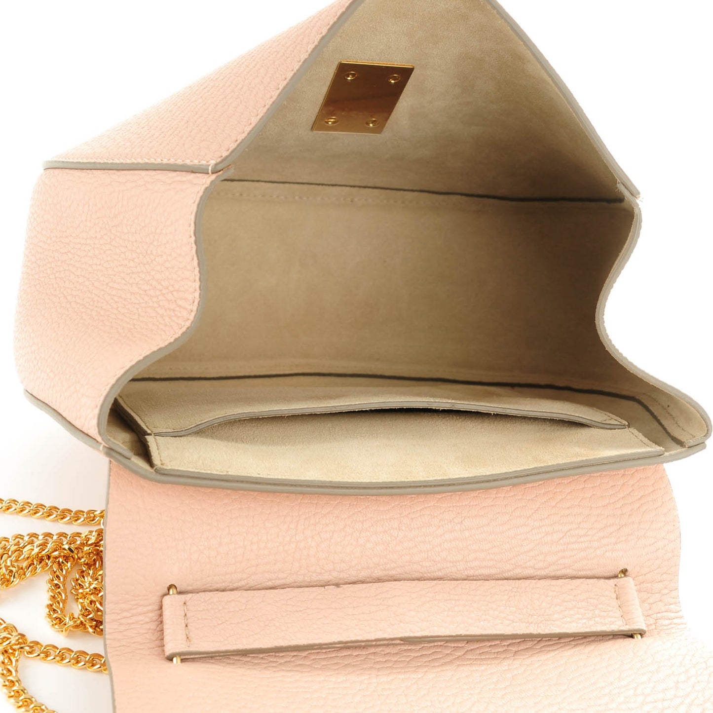Grained Lambskin Drew Shoulder Bag Cement Pink