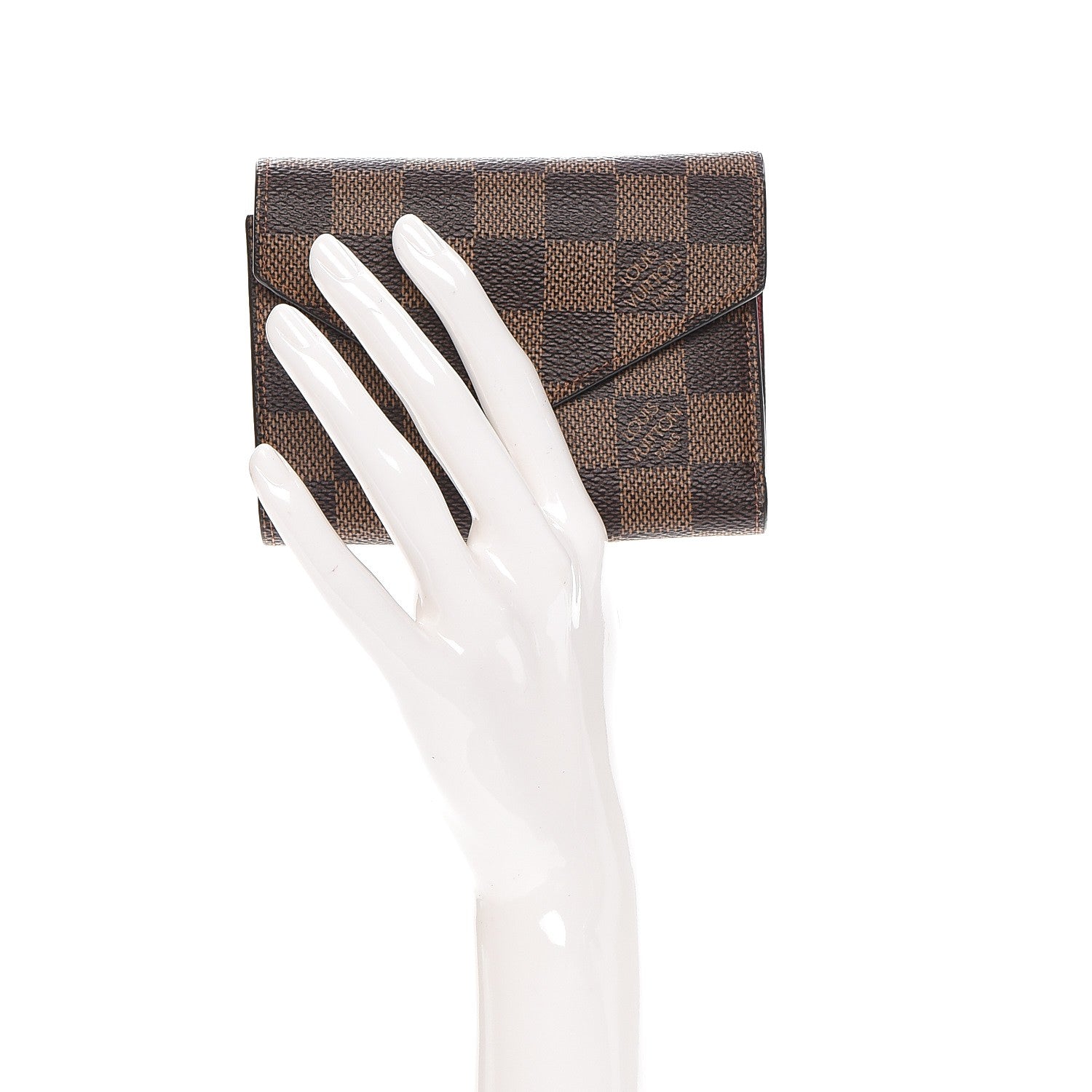Louis Vuitton Damier Ebene Victorine Wallet Red 2 of 7