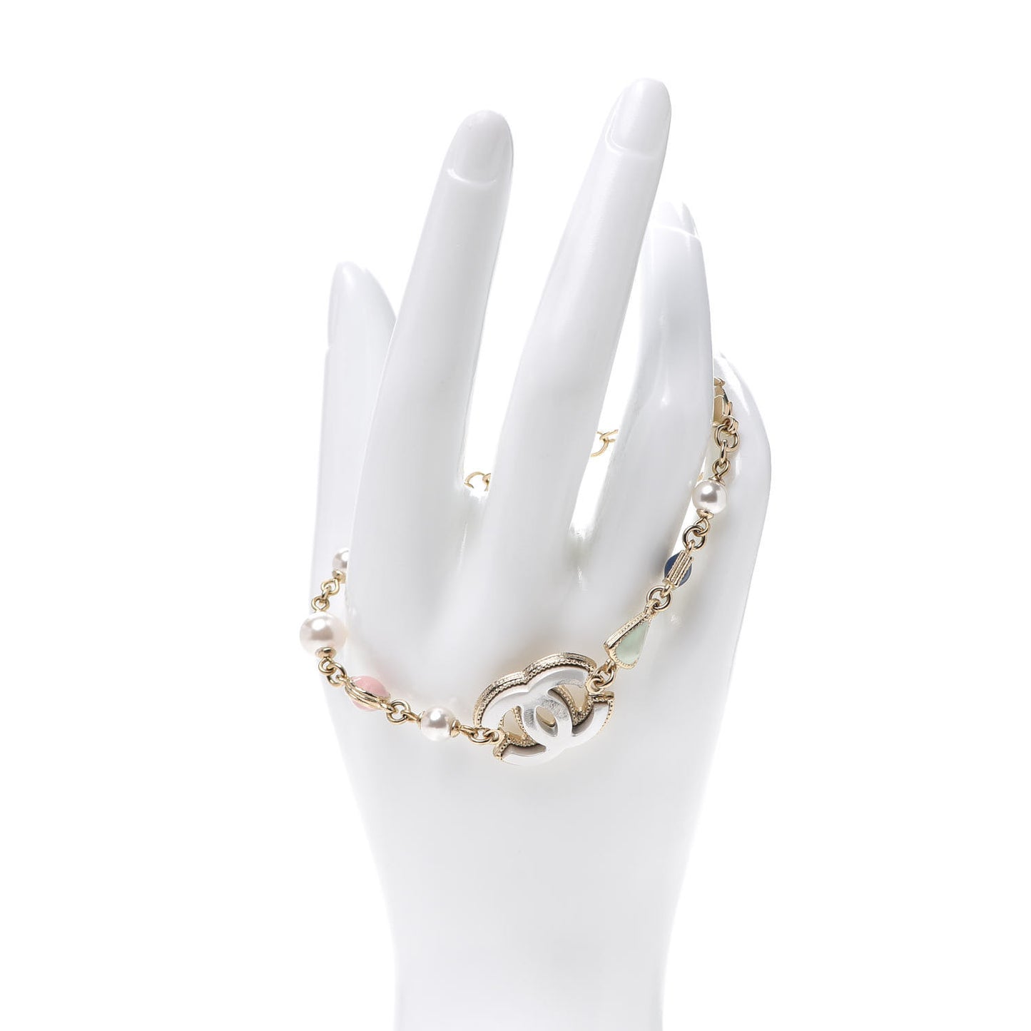 Pearl Enamel CC Bracelet Green Blue Pink
