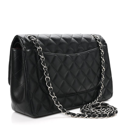 Chanel Lambskin Quilted Jumbo Double Flap Black 3 of 10