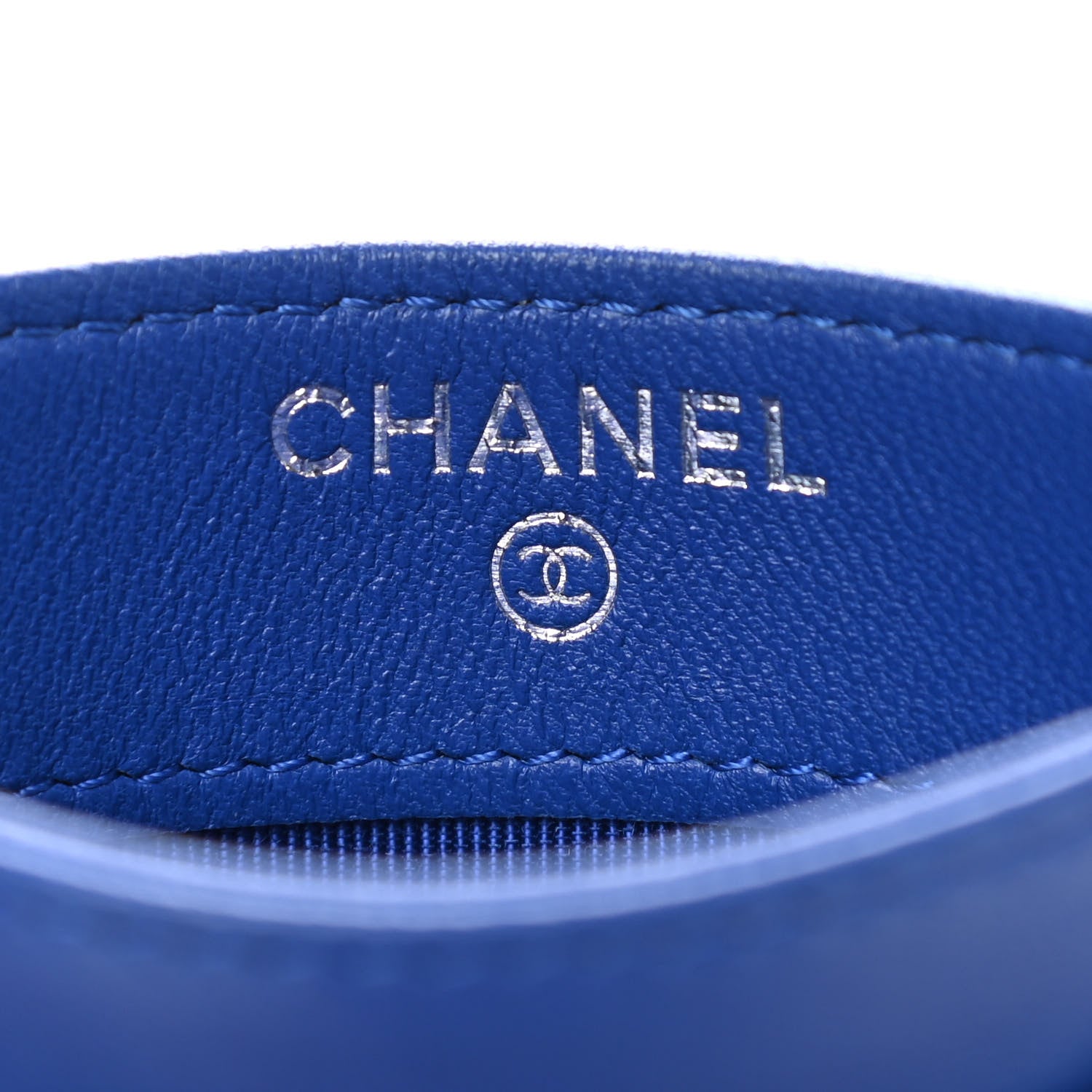 Chanel Lambskin Quilted Card Holder Blue 6 of 8