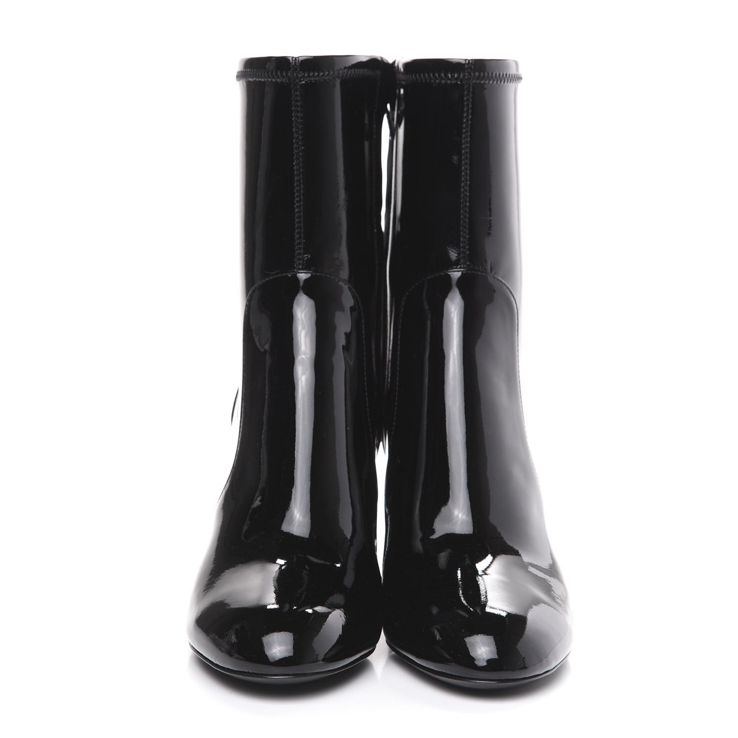 Patent Silhouette Ankle Boots 38 Black