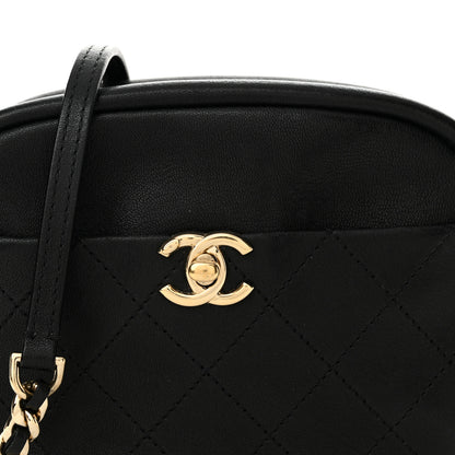 Chanel Goatskin Quilted Small Casual Trip Camera Case Black 8 of 12