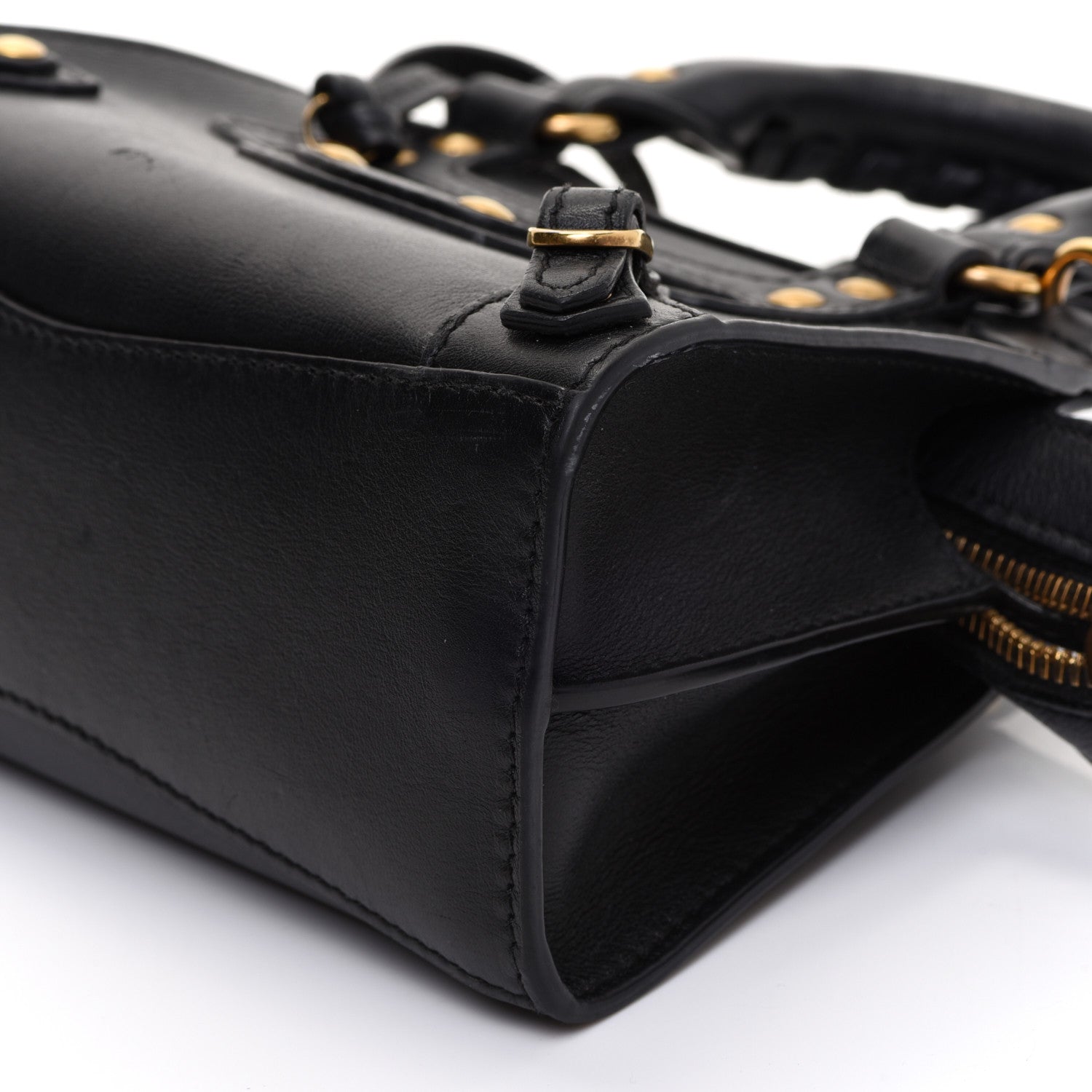 Balenciaga Smooth Calfskin Neo Classic Brass Hardware Nano City Crossbody Black 6 of 12