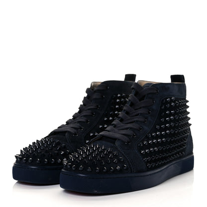 Christian Louboutin Veau Velours Mens Louis Spikes Flat Sneakers 42 Nuit 6 of 18