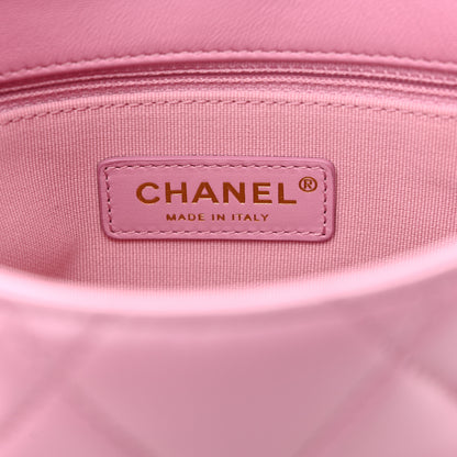 Chanel Lambskin Quilted Small Lacquered Chain Flap Pink 6 of 10