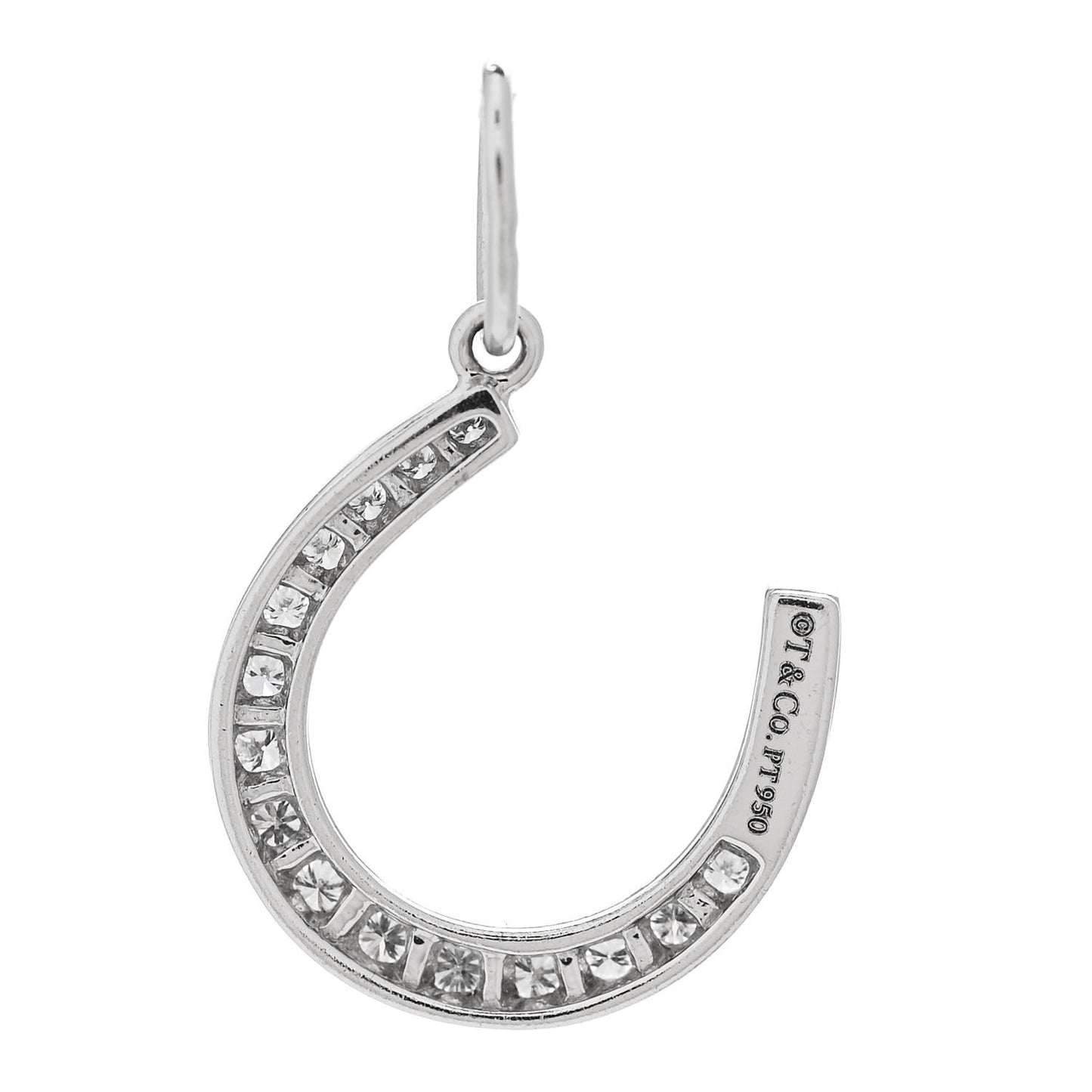 Platinum Diamond Horseshoe Charm