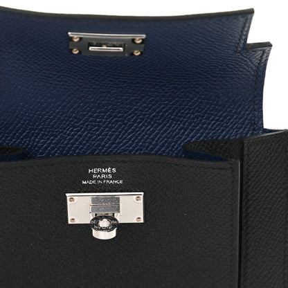 Hermes Epsom Tri-Color Kelly Pocket Compact Wallet Rouge Sellier Black Bleu Saphir 6 of 9