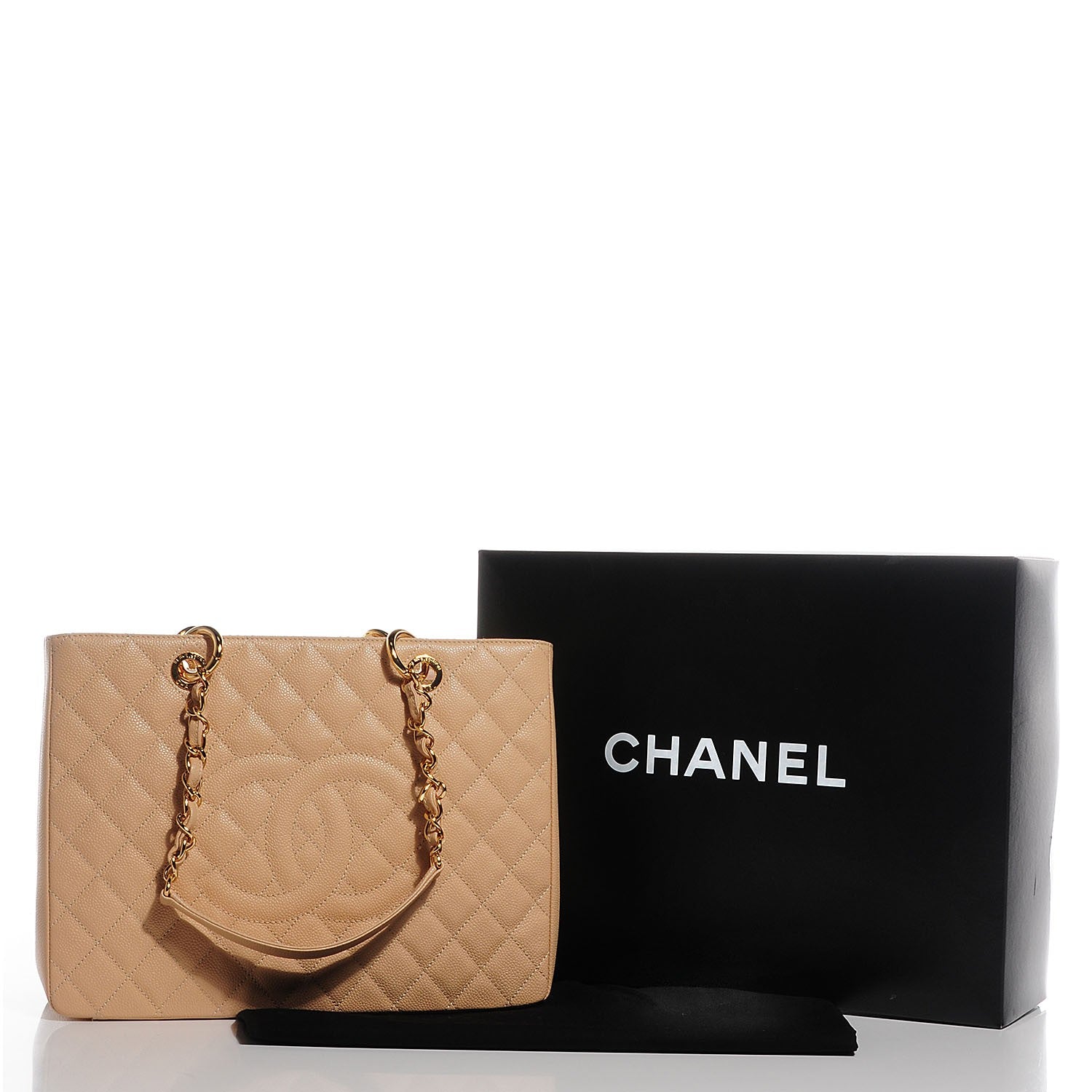 Chanel Caviar Quilted Grand Shopping Tote GST Beige Clair 5 of 8