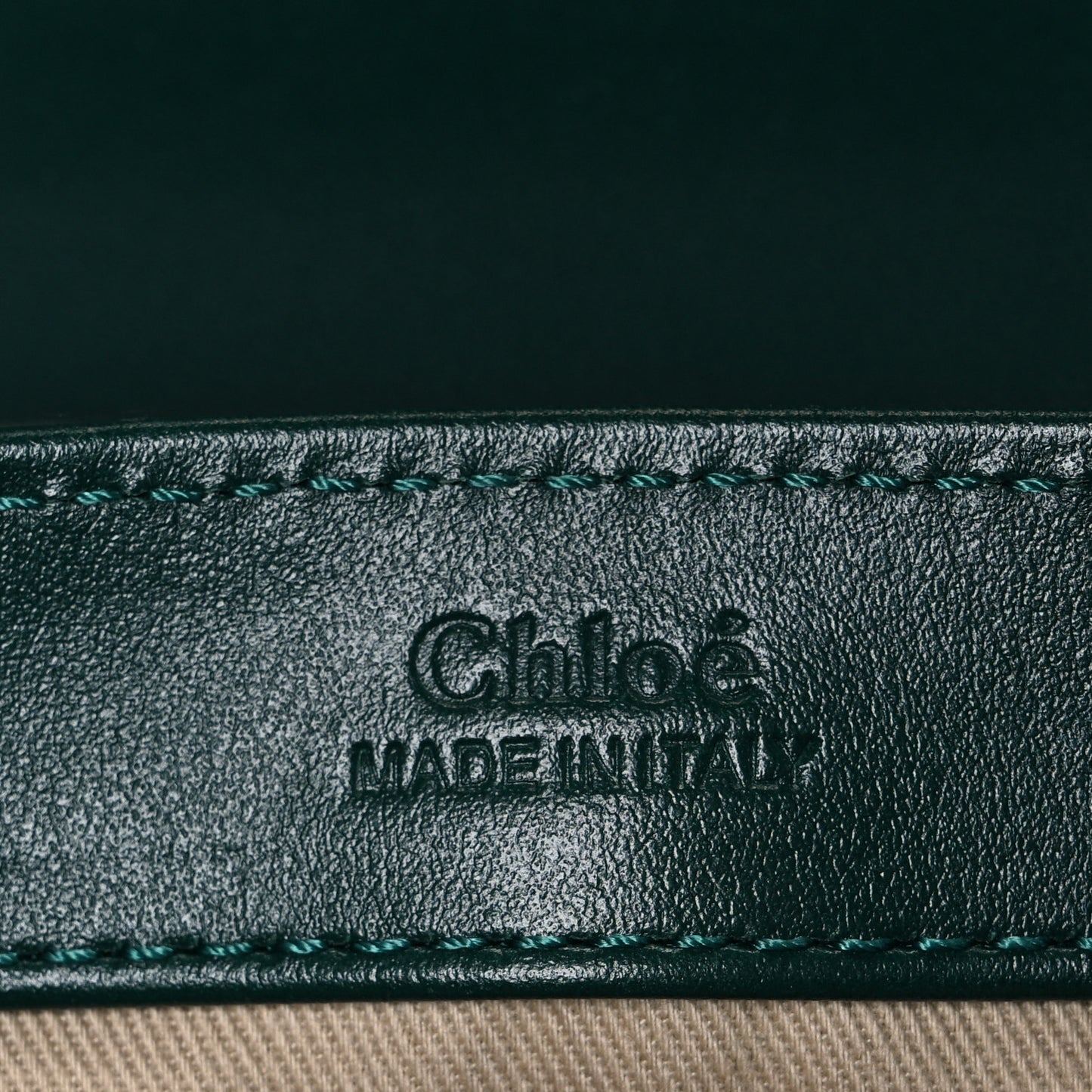 Shiny Calfskin Suede Mini C Double Carry Green