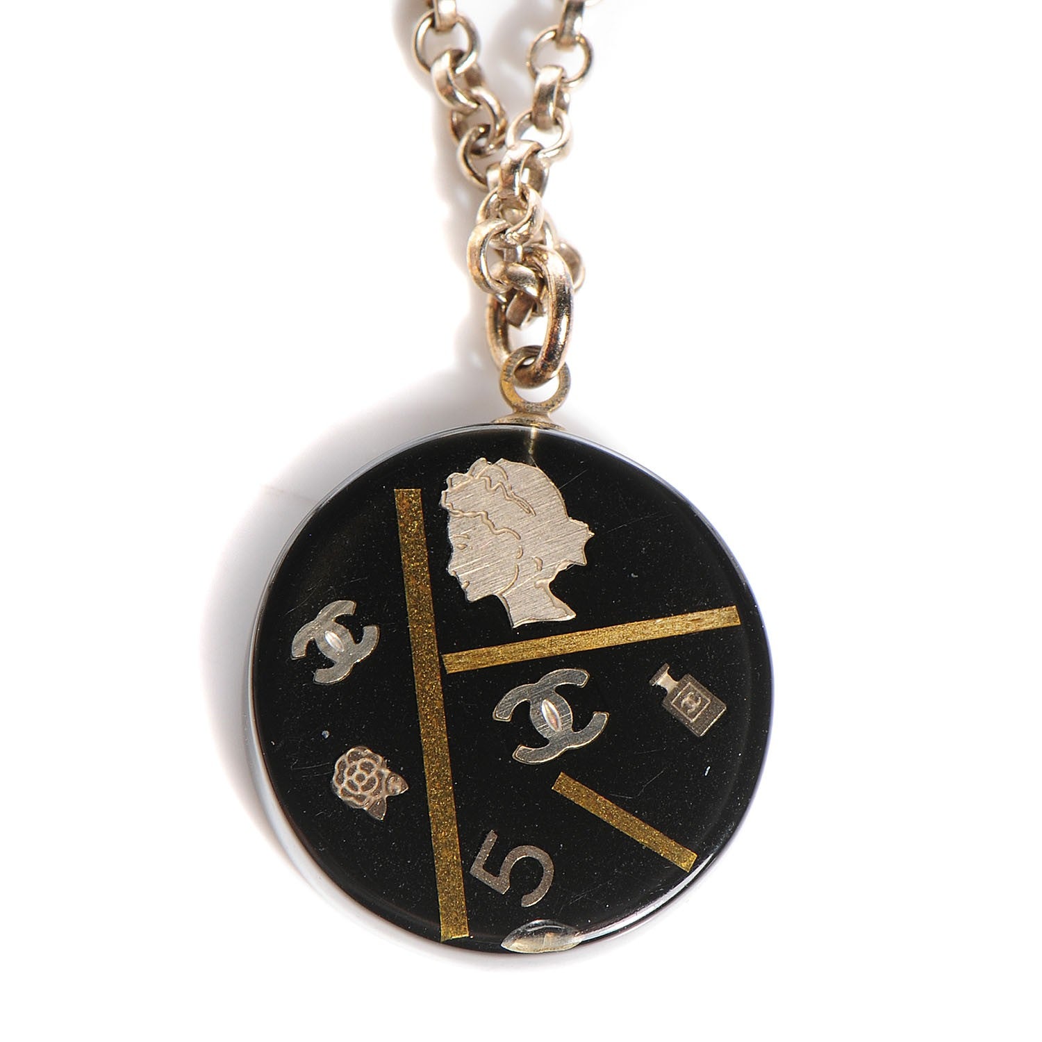 Chanel Resin CC Necklace Black 3 of 5