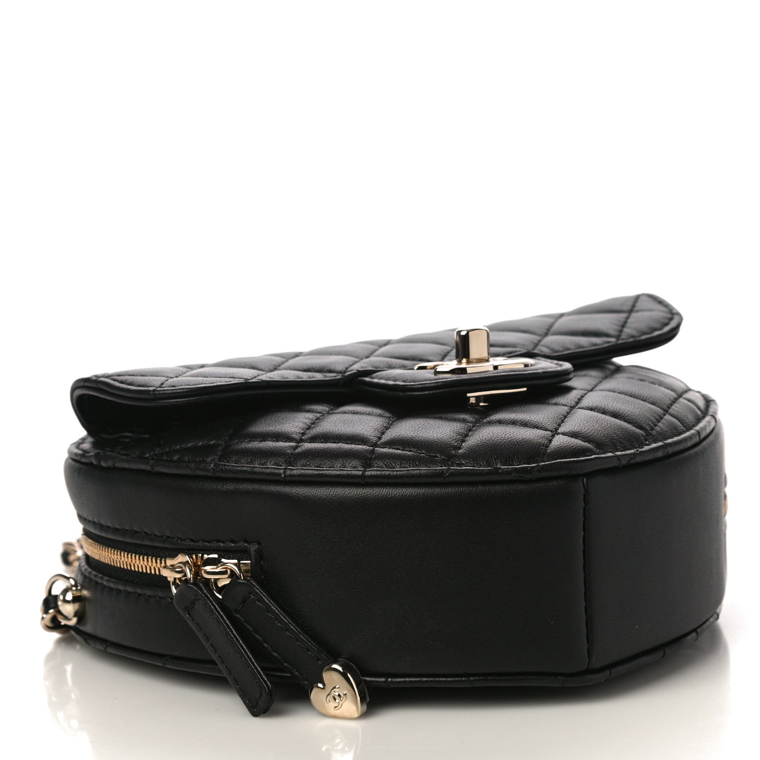 Chanel Lambskin Quilted CC In Love Heart Bag Black 4 of 10
