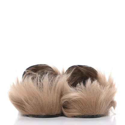 Gucci Malaga Kid Fur Womens Princetown Slippers 37.5 Blue Agata 6 of 9