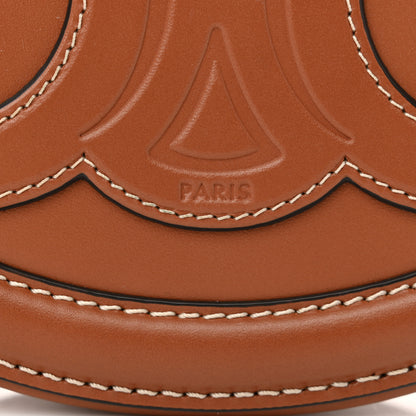 Celine Smooth Calfskin Cuir Small Triomphe Oval Crossbody Purse Tan 7 of 11