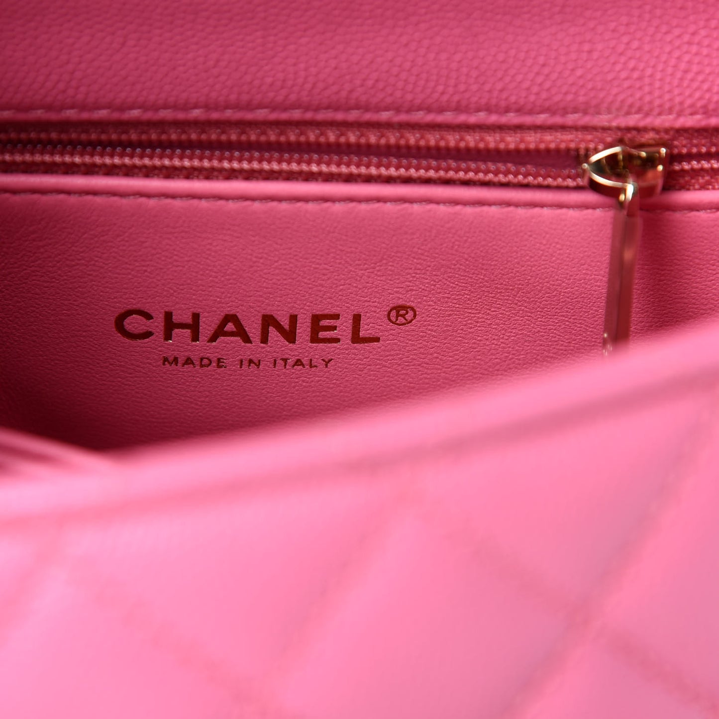 Caviar Lizard Embossed Quilted Mini Coco Handle Flap Pink
