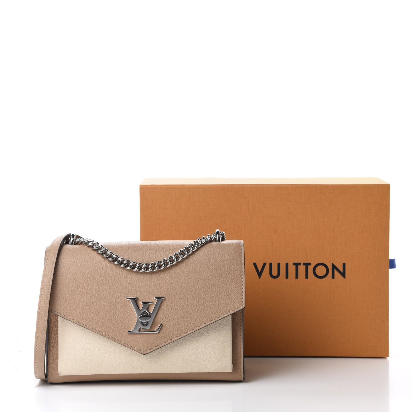 Soft Calfskin Mylockme Chain Bag BB Papyrus Creme