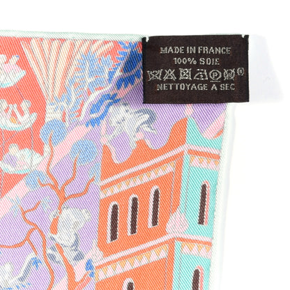 Hermes Silk Animapolis Scarf 90 Bleu Lavande Vert 5 of 5