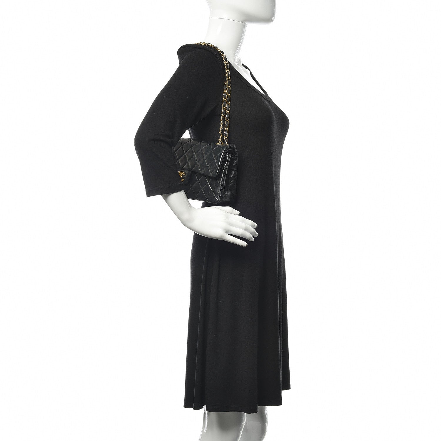 Chanel Lambskin Quilted Small Double Flap Black 2 of 9