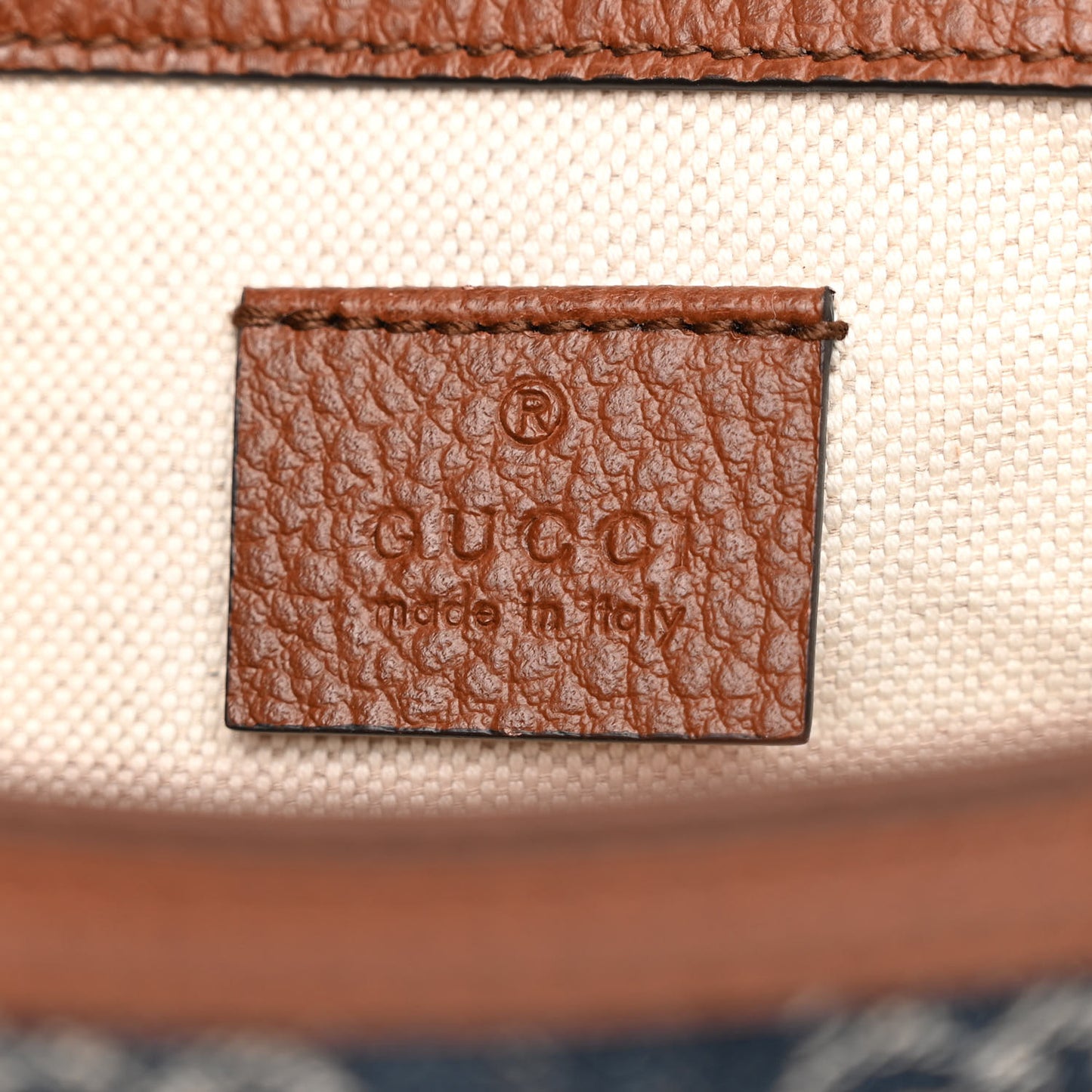 New Denim GG Monogram Dollar Calfskin Web Mini Horsebit 1955 Shoulder Bag Blue Tea Cuir Epilog