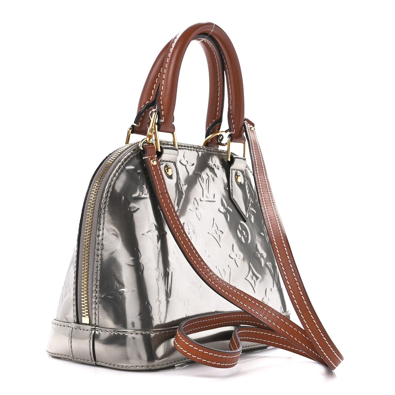 Louis Vuitton Vernis Alma BB Gris Metal 3 of 14