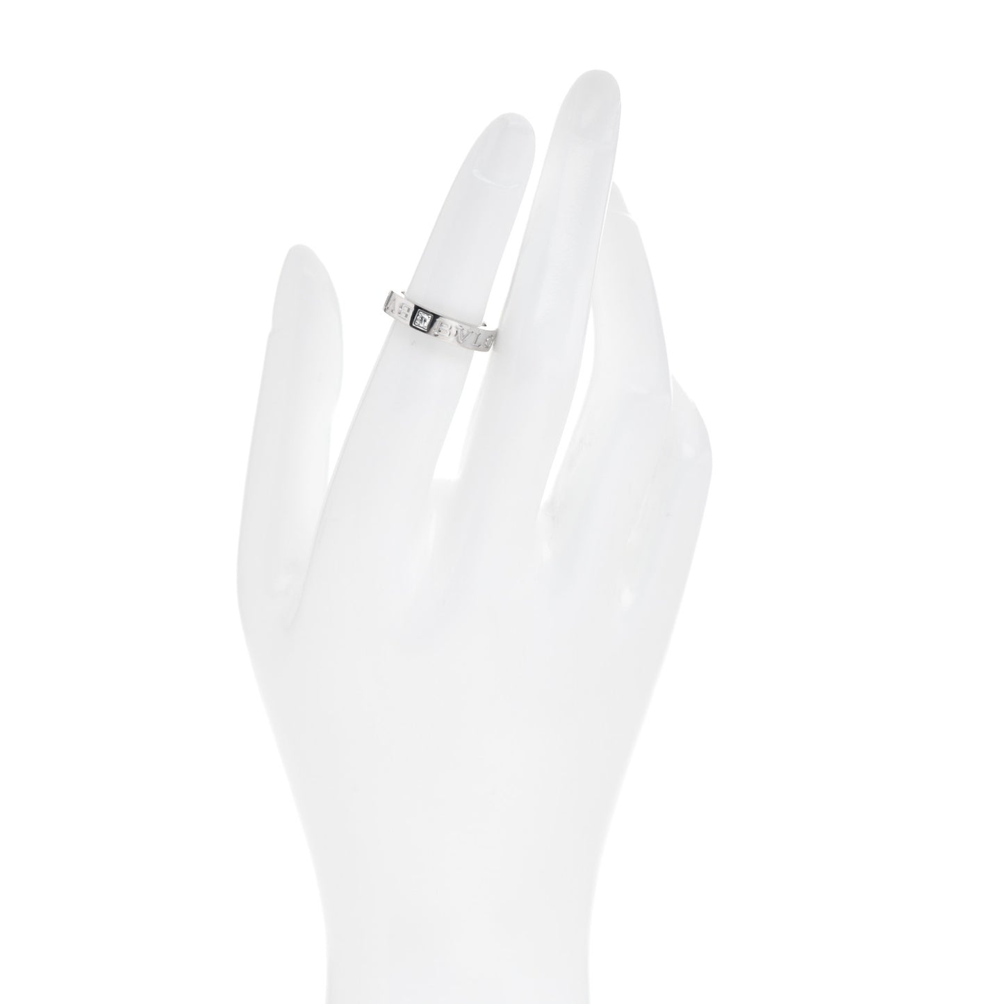 18K White Gold Diamond B.Zero1 Essential Band Ring 49 4.75