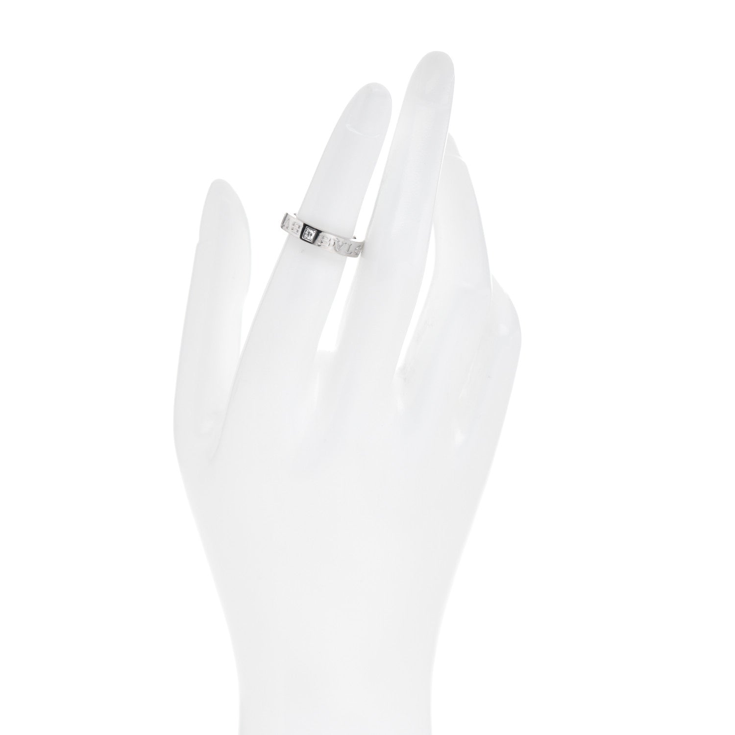 Bulgari 18K White Gold Diamond B.Zero1 Essential Band Ring 49 4.75 2 of 5