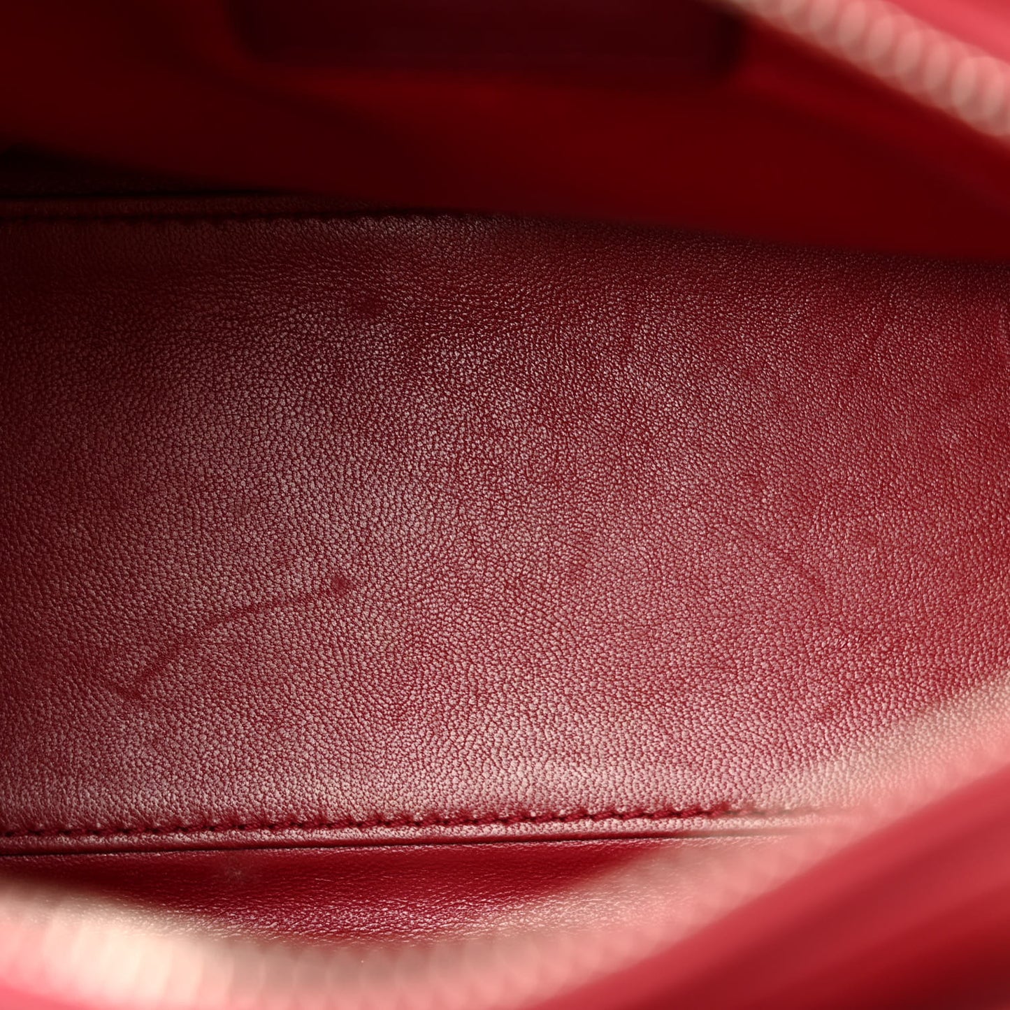 Lambskin Cannage Ruffle Trim Medium Lady Dior Burgundy