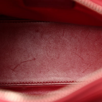 Christian Dior Lambskin Cannage Ruffle Trim Medium Lady Dior Burgundy 6 of 14