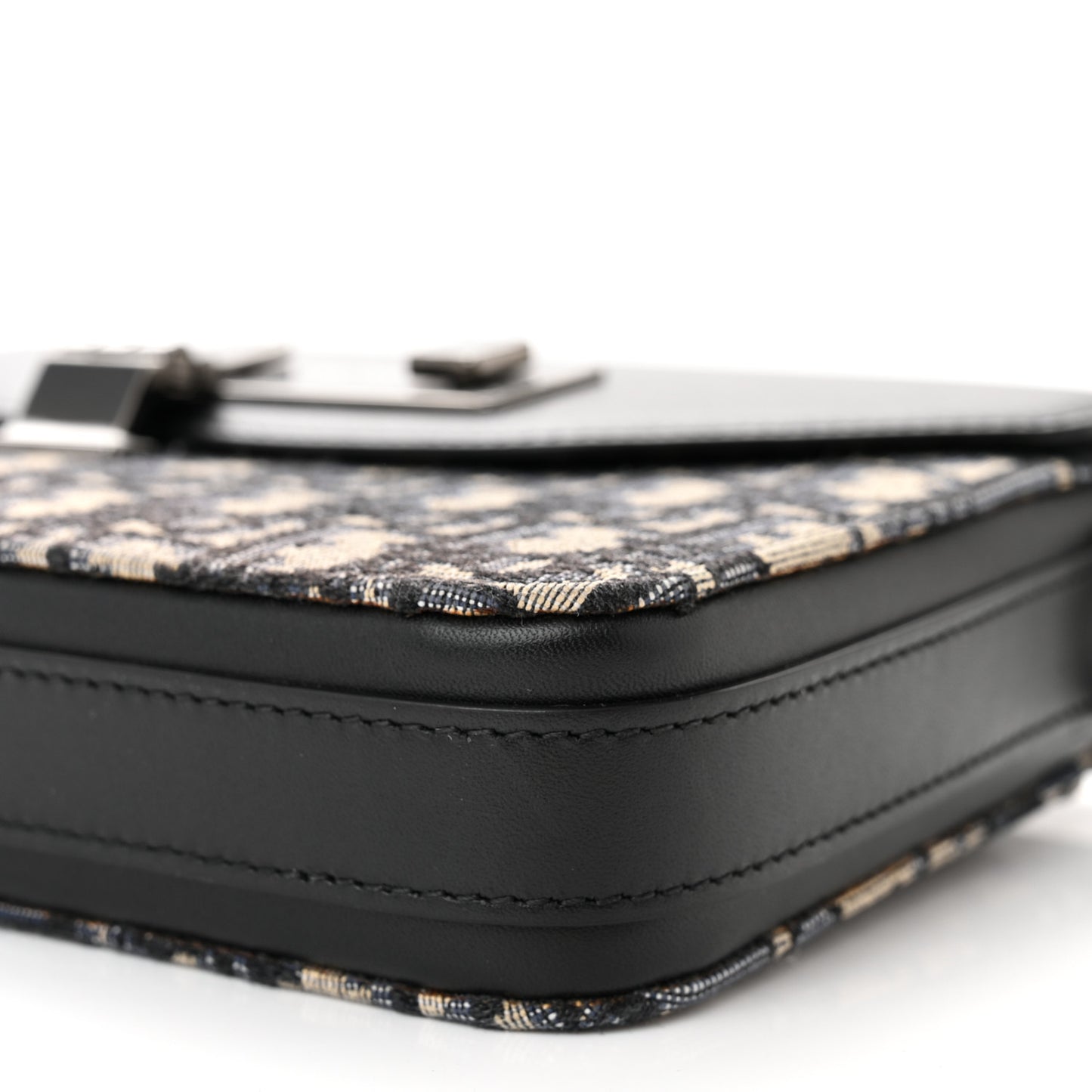 Oblique Smooth Calfskin Messenger Beige Black